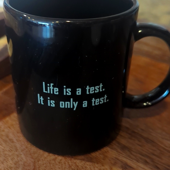 "Don't Sweat The Small Stuff" 1998 Richard Carlson Black Coffee Mug Cup - Picture 2 of 3